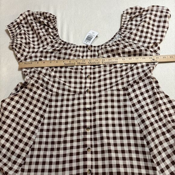 Torrid Cream and Brown Plaid Mini Dress - Picture 4 of 7